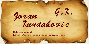 Goran Kundaković vizit kartica